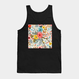 Artistic Painted Pattern of Flowers Tank Top